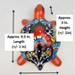 Red Orange Talavera-Style Turtle Figurine 9.5" – Mexican Ceramic Décor