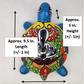 Sky Blue Talavera-Style Turtle Figurine 9.5" – Mexican Folk Art Accent