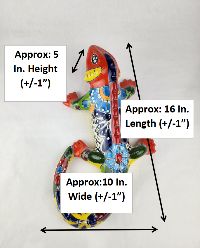 Boho Ceramic Iguana – Vibrant Decor with Mexican Folk Art Flair