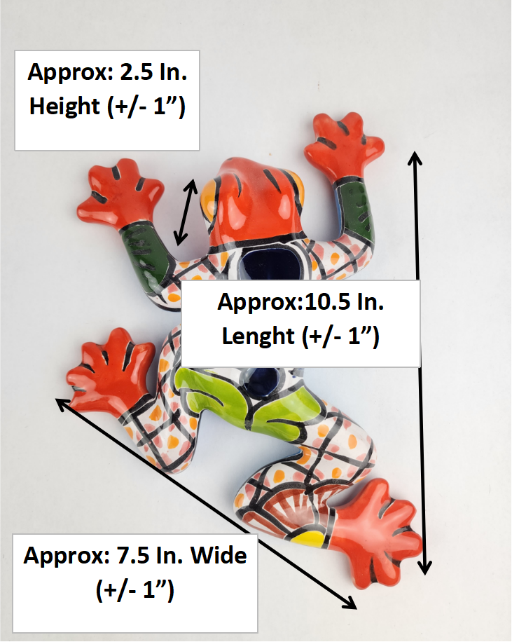 Mexican Folk Art Red Frog – Ceramic Talavera Animal Figurine