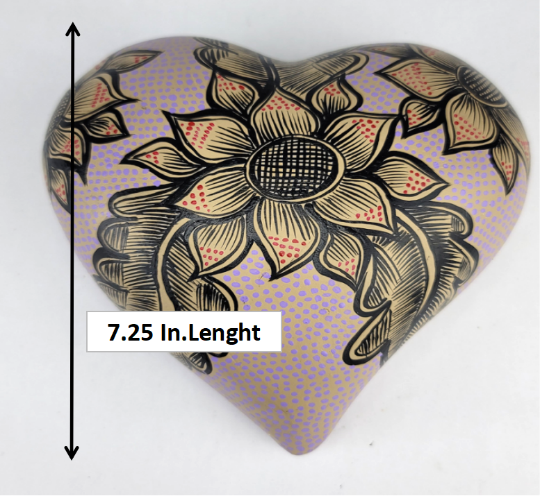 Hand Painted Ceramic Heart – Mexican Folk Art for Home or Office Décor