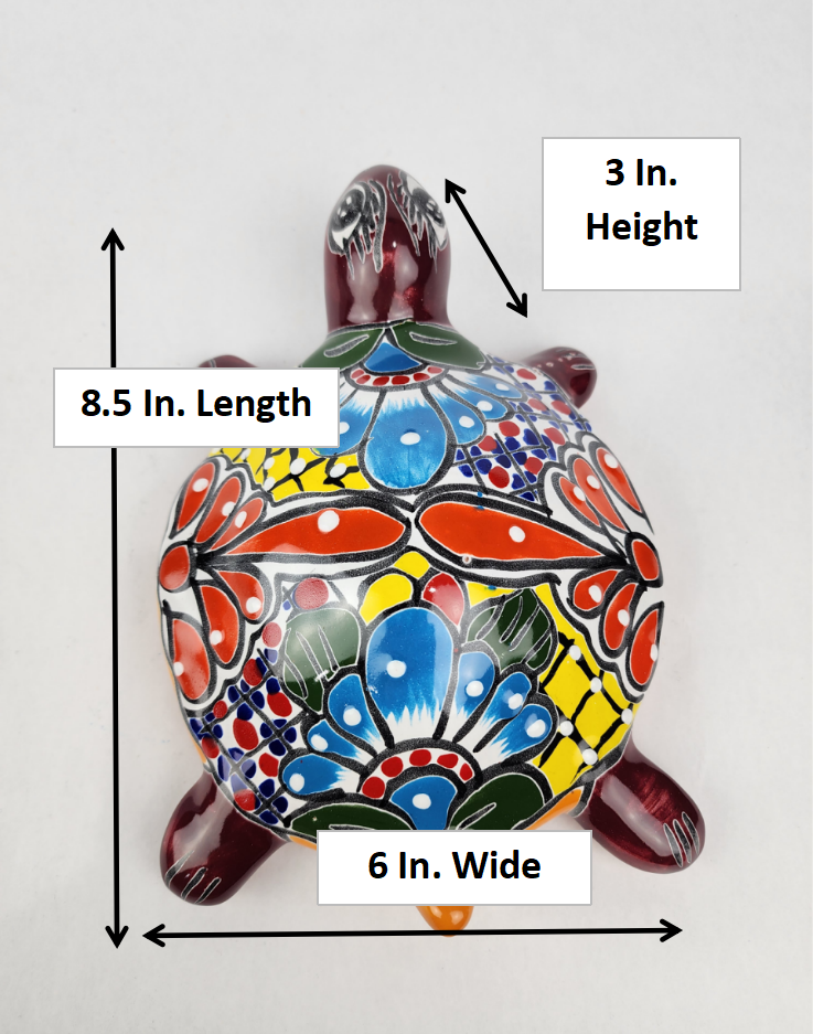 Colorful Ceramic Turtle - Handcrafted Indoor & Outdoor Decor