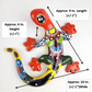 Hand-Painted Talavera Lizard – Red & Yellow Wall Décor