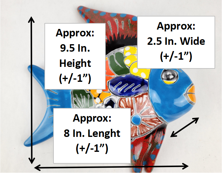 Mexican Ceramic Fish – Vibrant Garden or Patio Wall Art