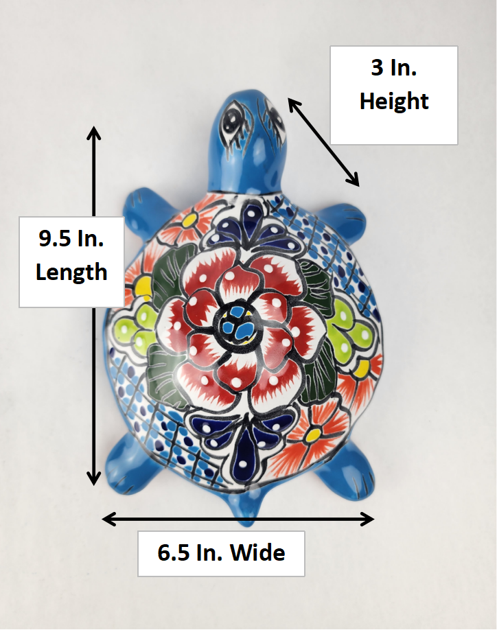 Handcrafted Ceramic Turtle | Vibrant Folk Art for Home & Garden