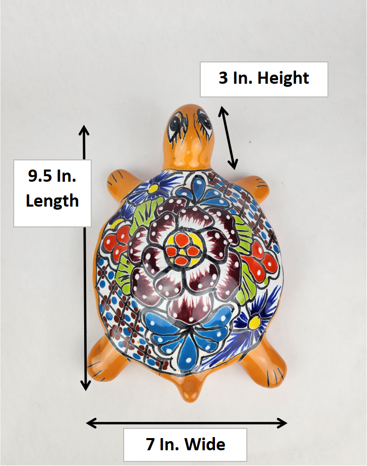 Vibrant Handcrafted Ceramic Turtle - Perfect for Home & Garden