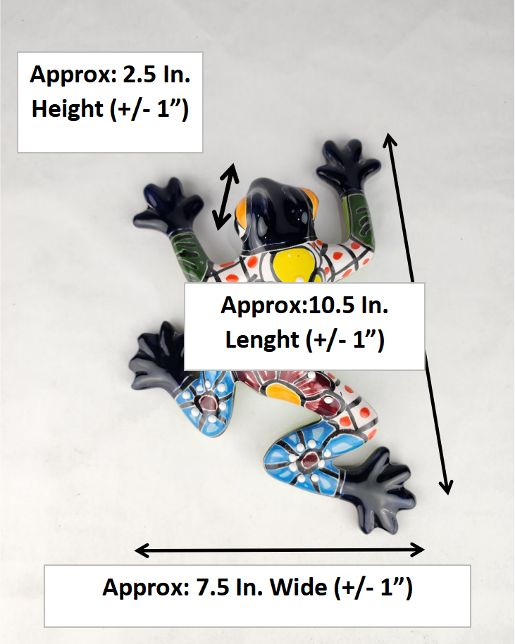 Blue Talavera-Style Frog – Handcrafted Mexican Folk Art Décor