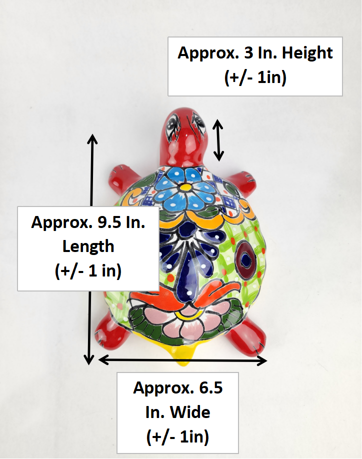 2-Piece Turtle Garden Decor Set – Mexican Ceramic Folk Art