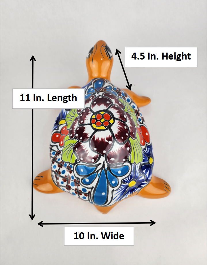 Handcrafted Ceramic Turtle Figurine - Vibrant & Weather-Resistant