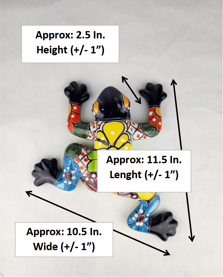 Blue Talavera-Style Frog – Handcrafted Mexican Ceramic Folk Art