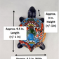 Blue Talavera-Style Ceramic Turtle Figurine 9.5" – Mexican Folk Art Décor