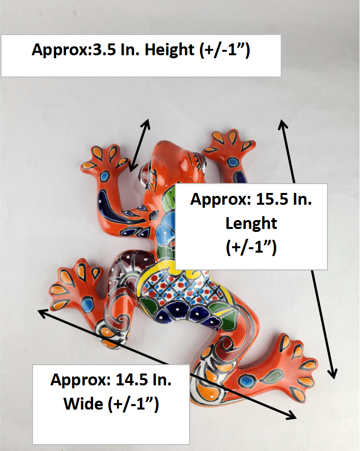 Orange Talavera-Style Frog – Handcrafted Mexican Folk Art Décor