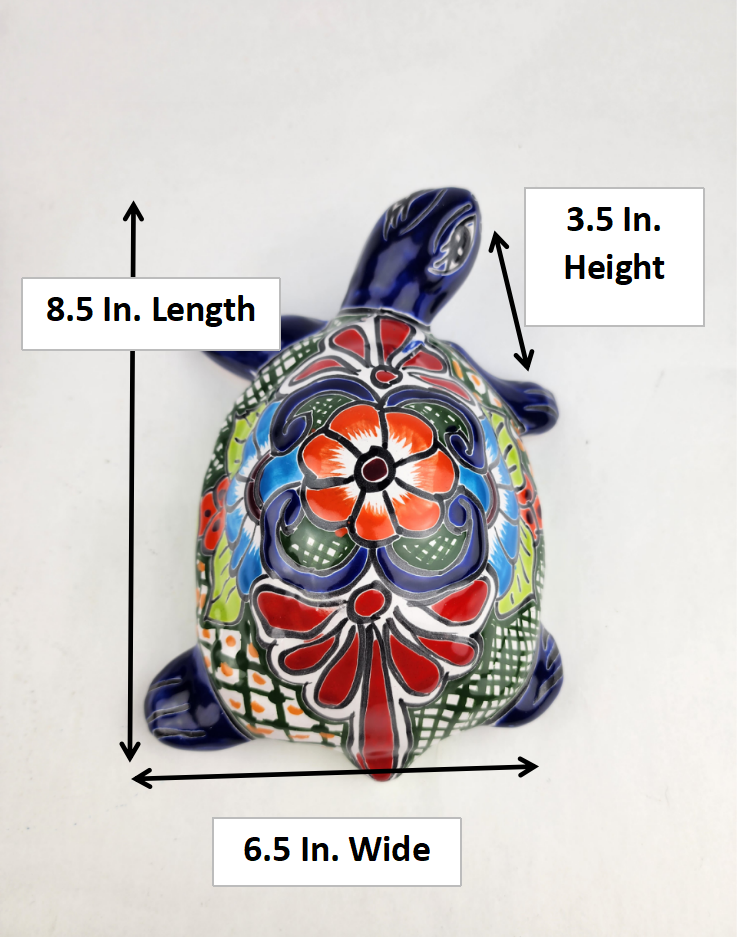 Talavera Turtle – Hand-Painted Mexican Pottery Garden Decor