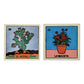 Roots & Bloom Set 2-piece Mexican Lotería ceramic tile bundle featuring El Nopal #39 and La Maceta #52