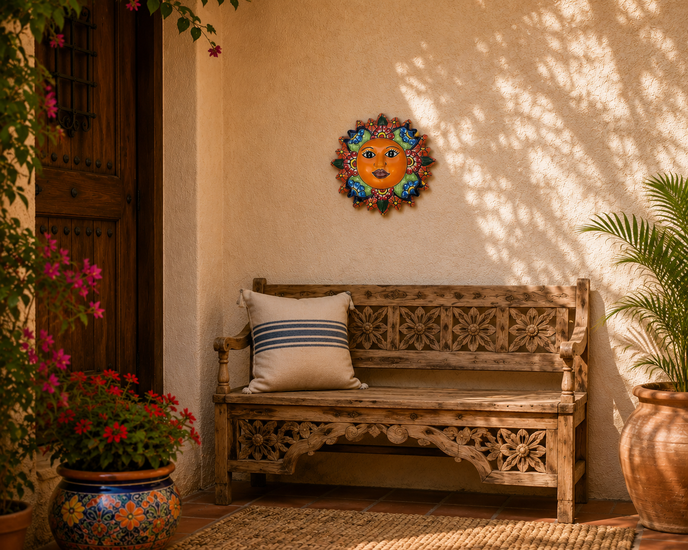 Talavera Sun Wall Décor – Mexican Folk Art Accent