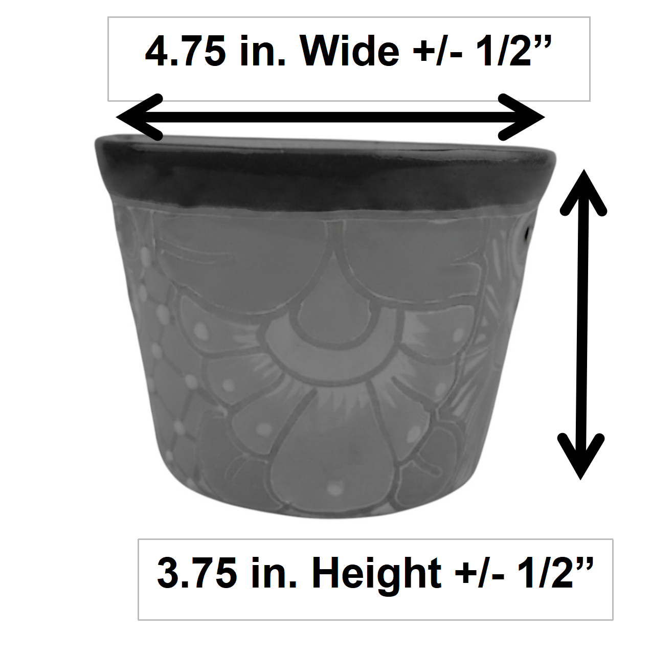 Red Rim Talavera Ceramic Planter 5" | Indoor & Patio Planter