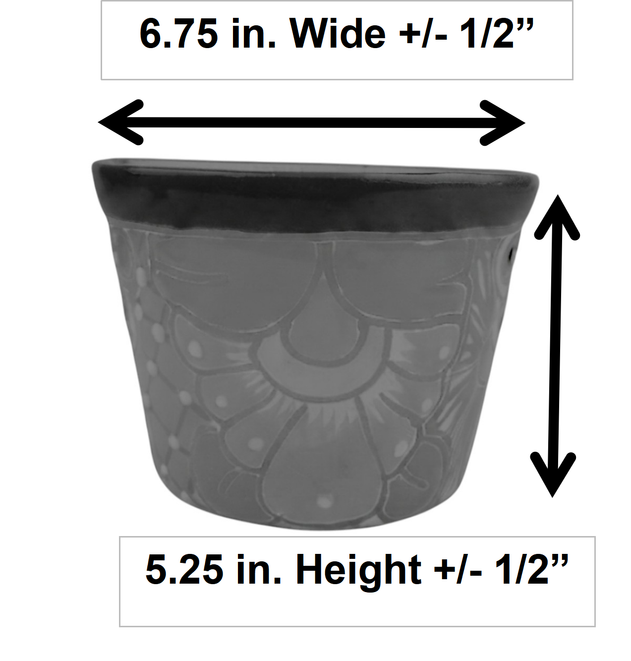 Blue Rim Talavera Ceramic Planter 7" | Indoor & Patio Décor