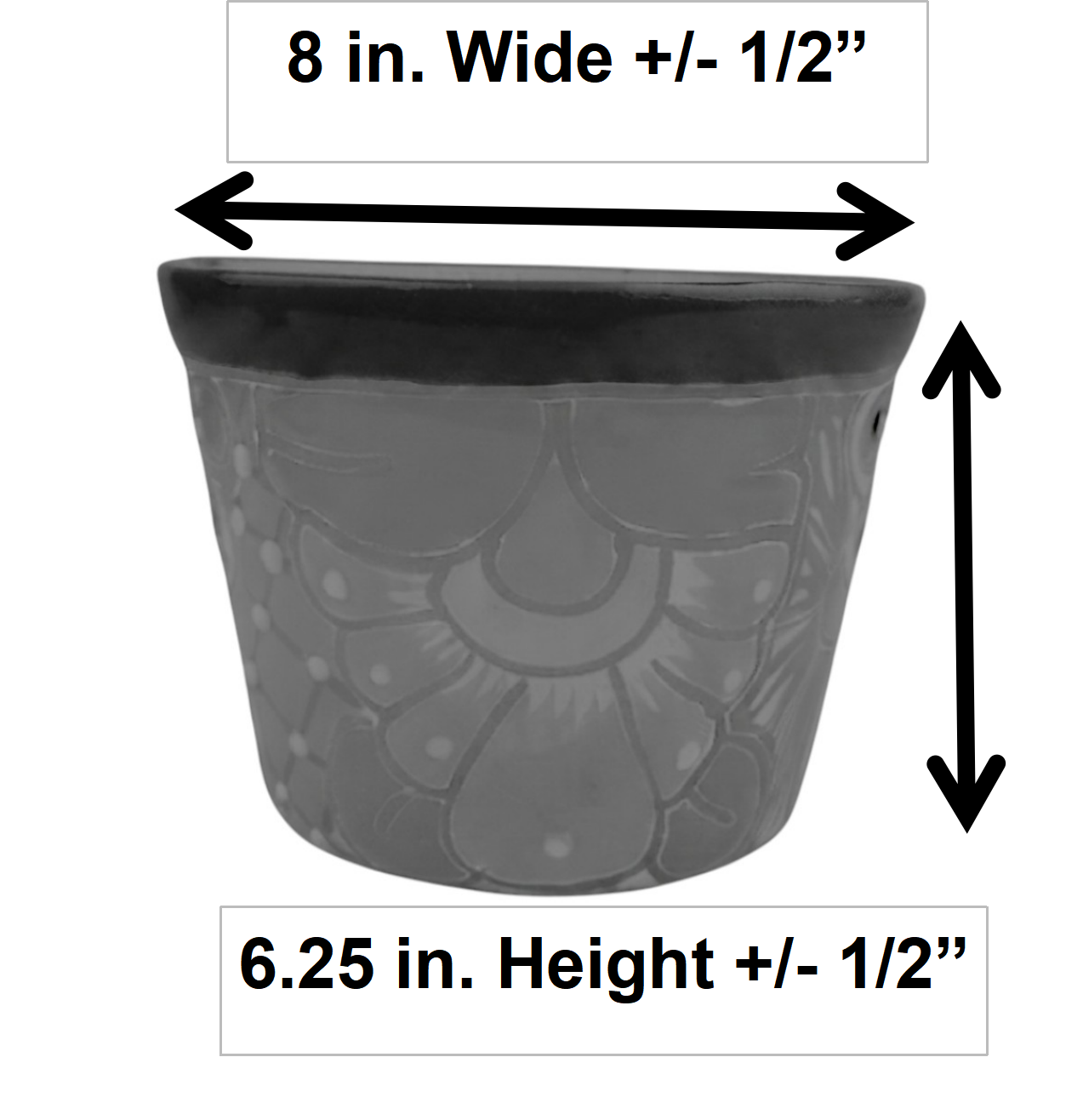 Blue Rim Talavera Ceramic Planter 8" | Indoor & Patio Planter