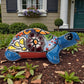 Sky Blue Talavera-Style Turtle Figurine 8.5" – Mexican Ceramic Folk Art