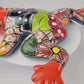 Orange Talavera Ceramic Frog – Handcrafted Mexican Garden Figurine