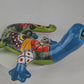 Colorful Garden Deco Mexican Folk Art Gecko Hand Painted Pottery