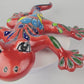 Vibrant Red Talavera Salamander – Mexican Garden Decor