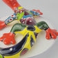 Hand-Painted Talavera Lizard – Red & Yellow Wall Décor