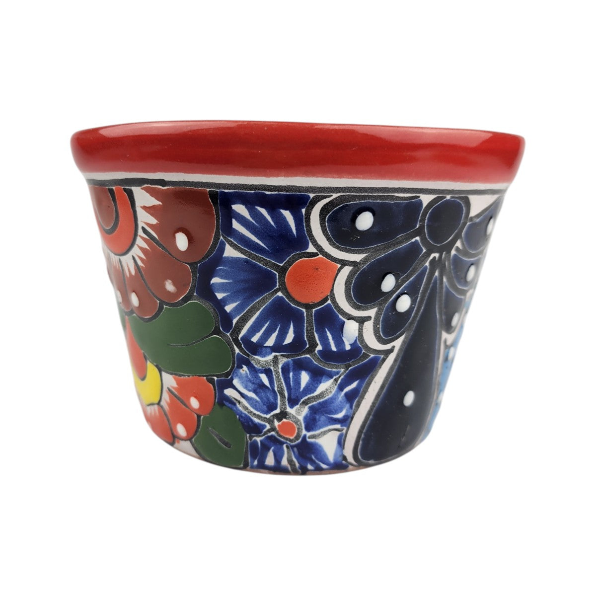 Red Rim Talavera Ceramic Planter 5" | Indoor & Patio Décor