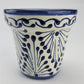 Small Blue & White Mexican Ceramic Planter