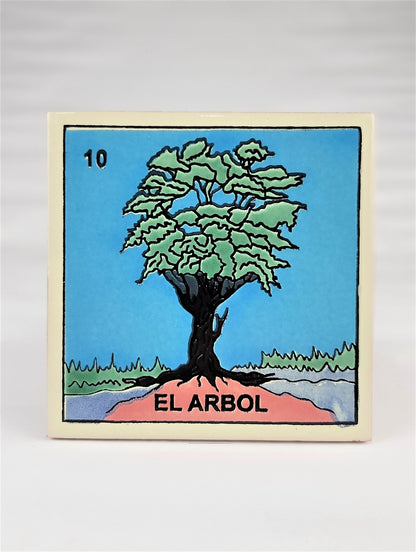 Loteria ceramic tile Mexican bingo