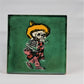 Day of the Dead Mexico Tiles Calabera Green Drink Coaster