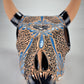 Mexican Hand-Painted Ceramic Cow Skull Mexico Folk Art