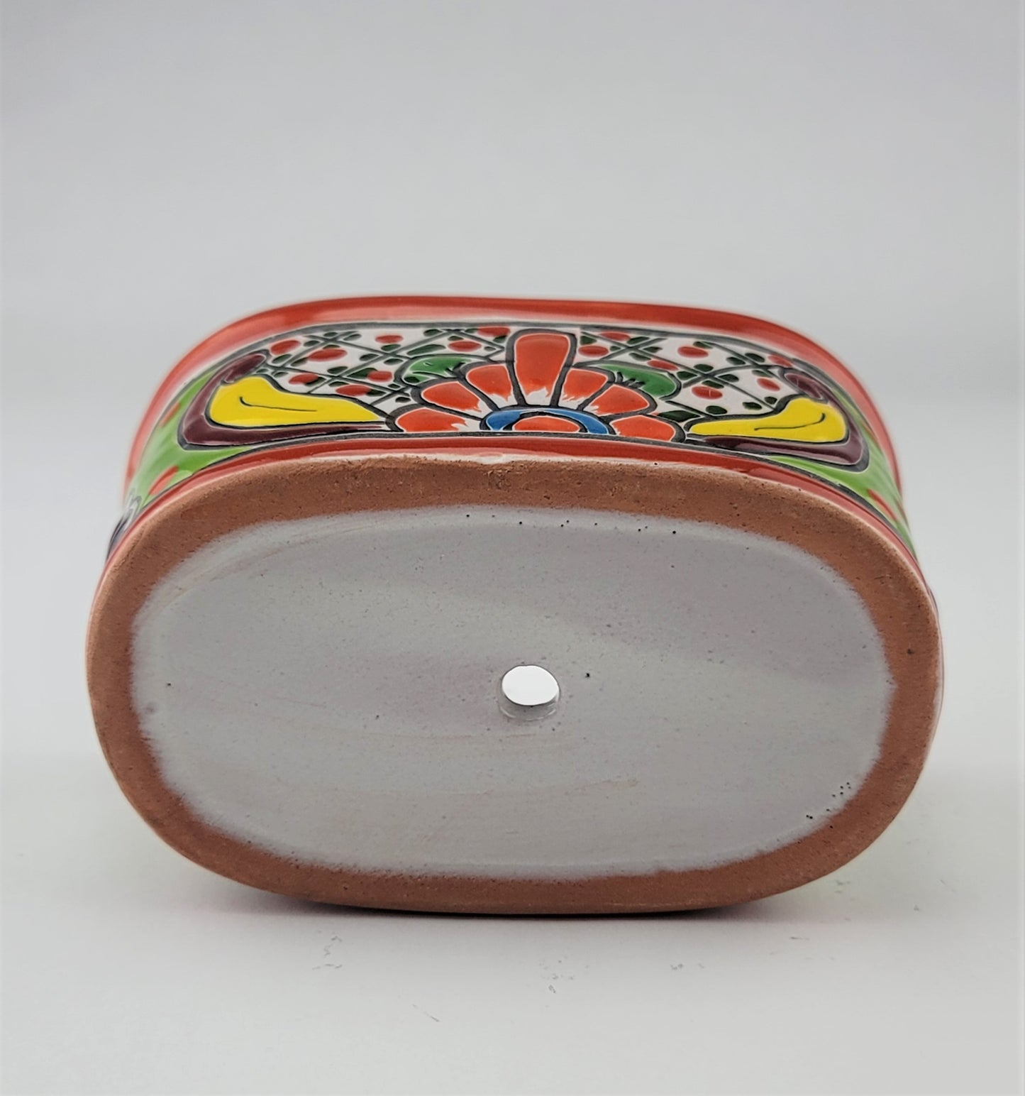 Mexican Pottery Hand-Painted Floral Design Mexico Folk Art