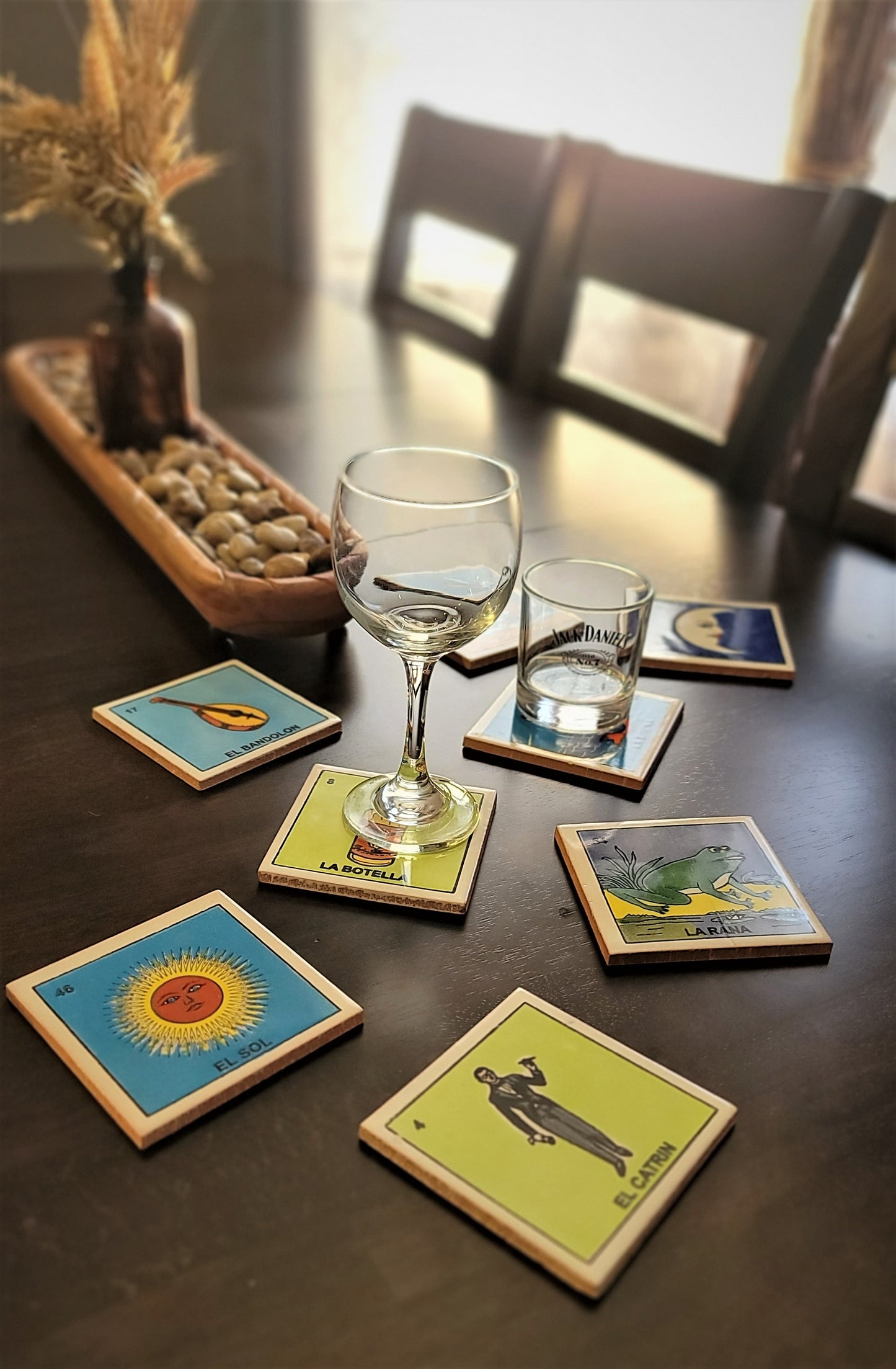 Mexican Loteria Tile Assorted Multi Purpose Hand Painted Drink Coasters #46