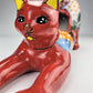 Hand-Painted Colorful Mexican Cat Pot – Ceramic Animal Figure Planter