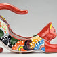 Hand-Painted Colorful Mexican Cat Pot 