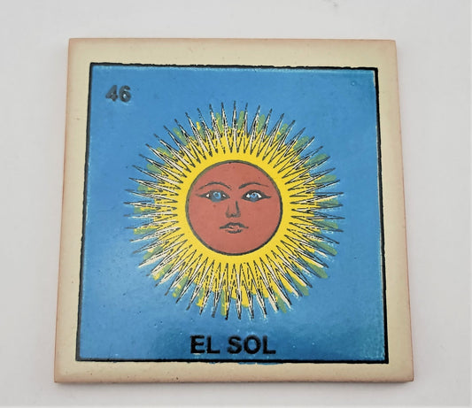 Mexican Loteria Tile Assorted Multi Purpose Hand Painted Drink Coasters #46