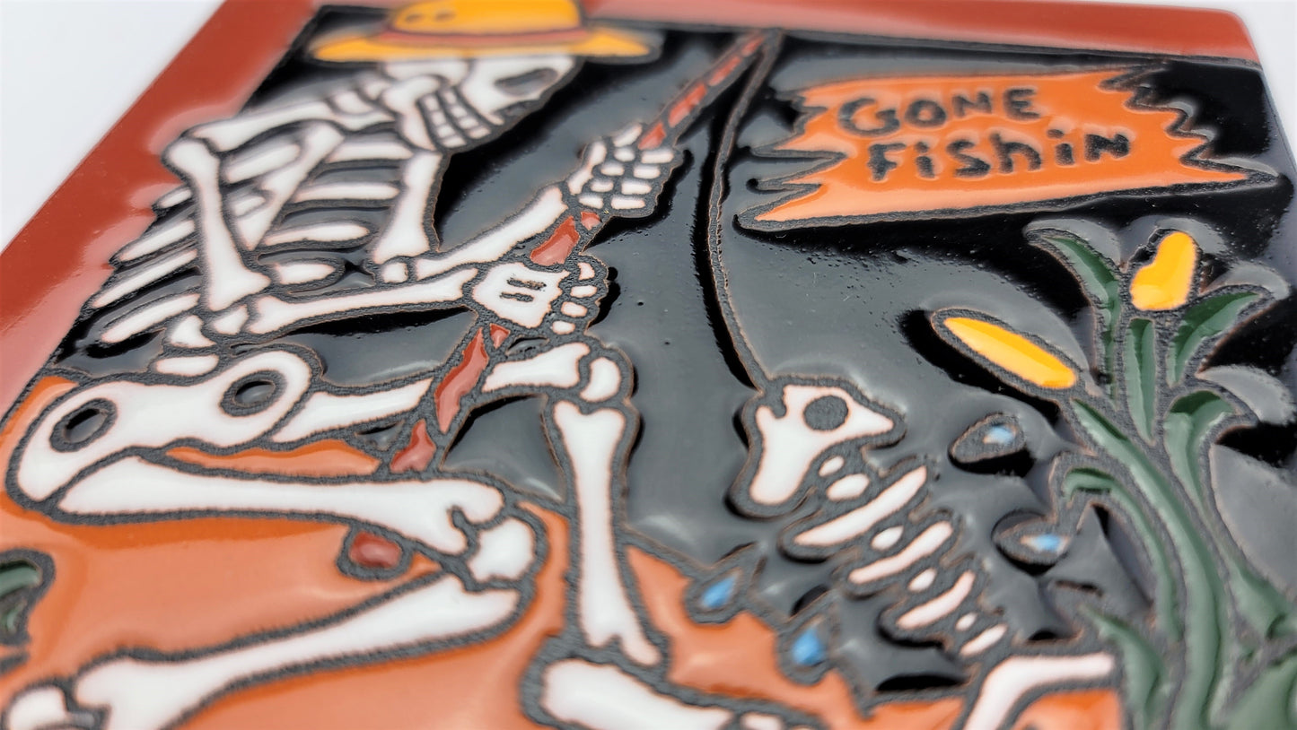 Day of the Dead Decorative Tiles Fishing