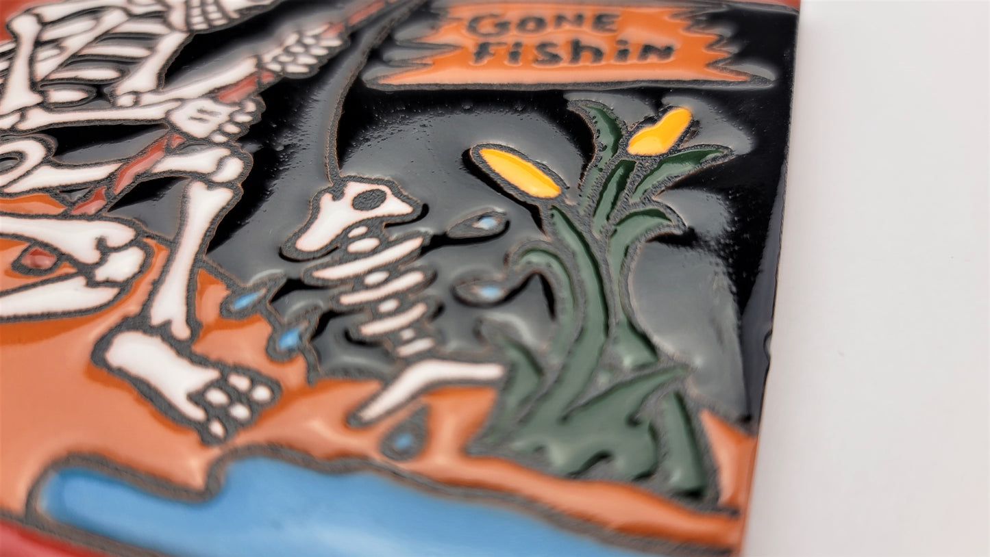 Day of the Dead Decorative Tiles Fishing