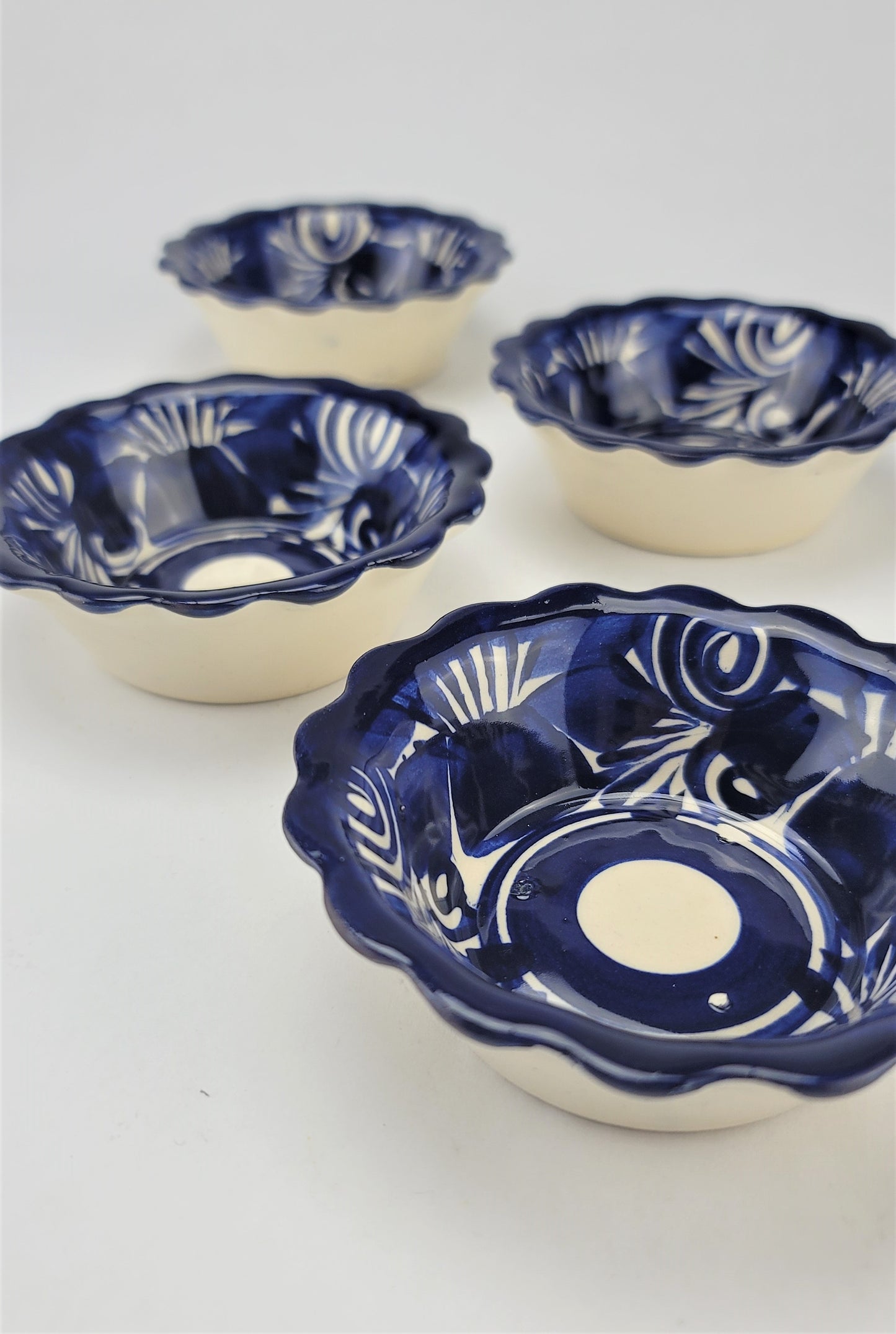 Salsa Bowls Mexican Traditional Clay Pottery - Hand painted Salsero