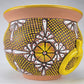 Mexican Pottery Hand-Crafted Floral Design Planter Yellow