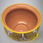 Mexican Pottery Hand-Crafted Floral Design Planter Yellow