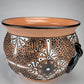 Mexican Pottery Hand-Crafted Floral Design Planter Black