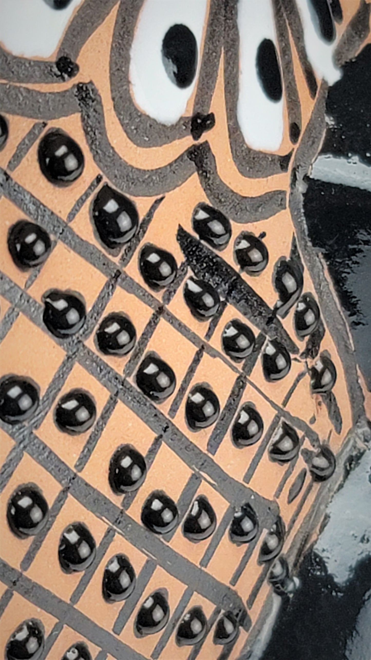 Mexican Pottery Hand-Crafted Floral Design Planter Black