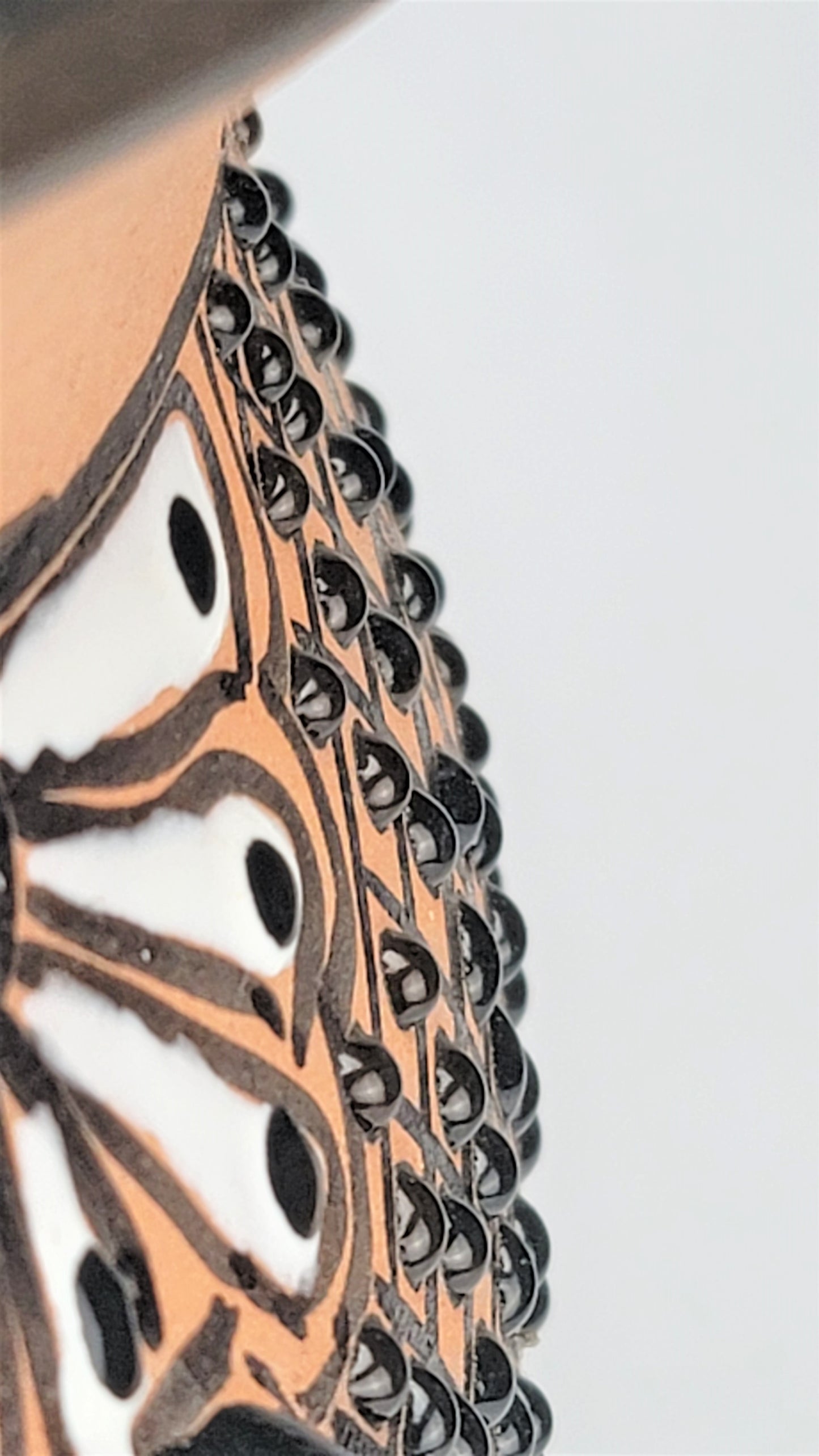 Mexican Pottery Hand-Crafted Floral Design Planter Black