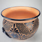 Mexican Pottery Hand-Crafted Floral Design Planter Turquesa