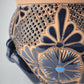 Mexican Pottery Hand-Crafted Floral Design Planter Turquesa