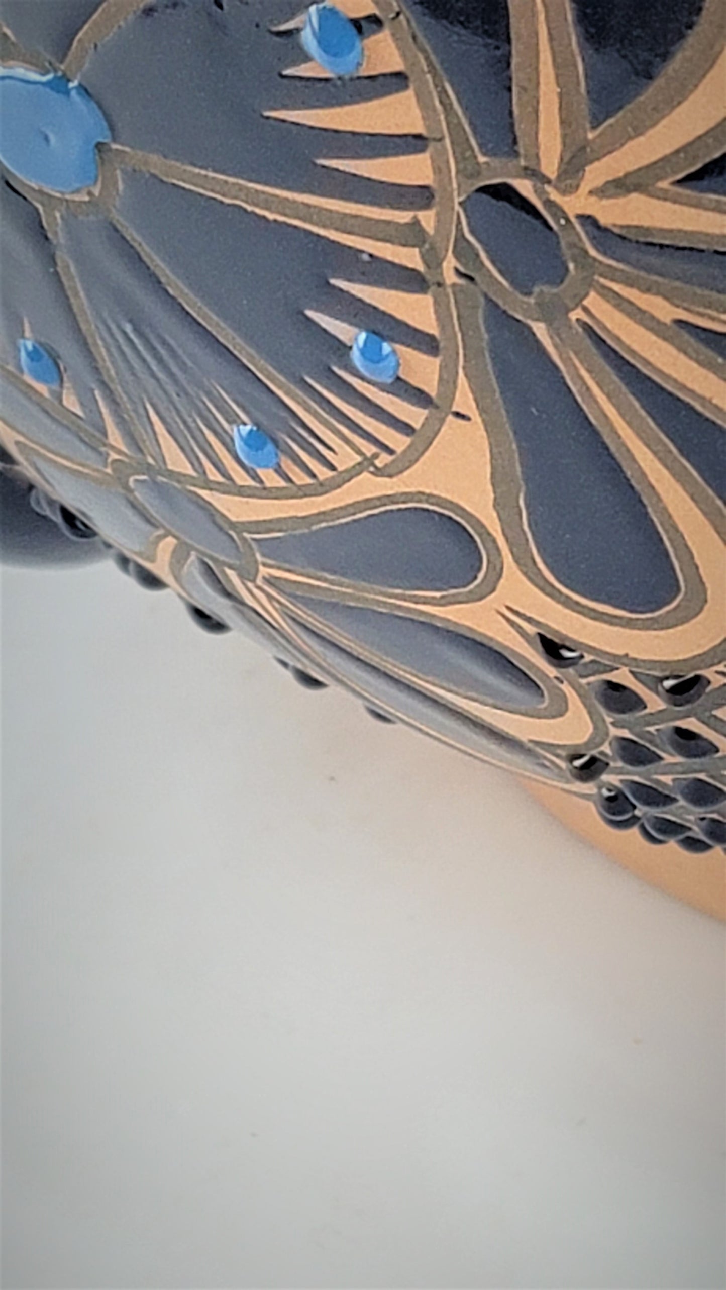 Mexican Pottery Hand-Crafted Floral Design Planter Turquesa