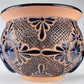 Mexican Pottery Hand-Crafted Floral Design Planter Turquesa