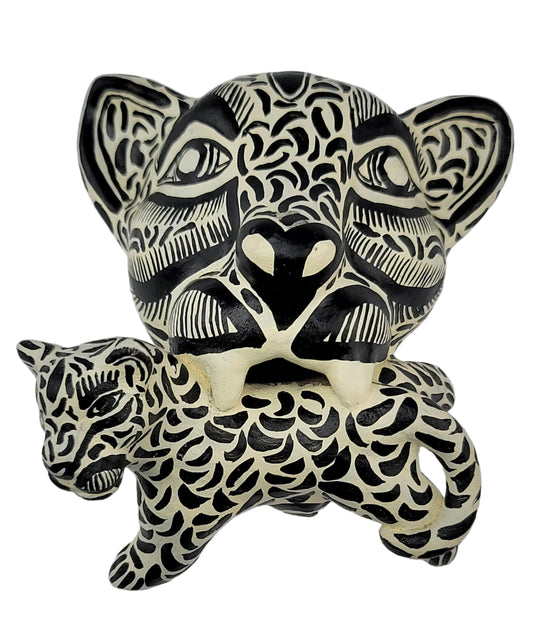Hand Painted Jaguar Head On a White Background